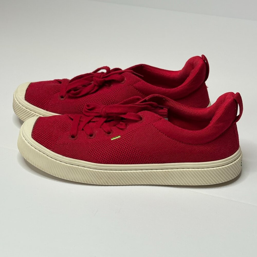Cariuma Unisex Ibi Low Top Knit Sneaker Size M 9 W 10.5 Red Casual Shoes Read